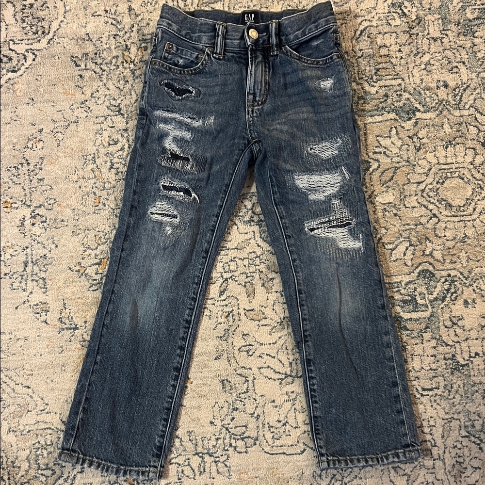 GAP Boy’s Ripped Dark Blue Jeans